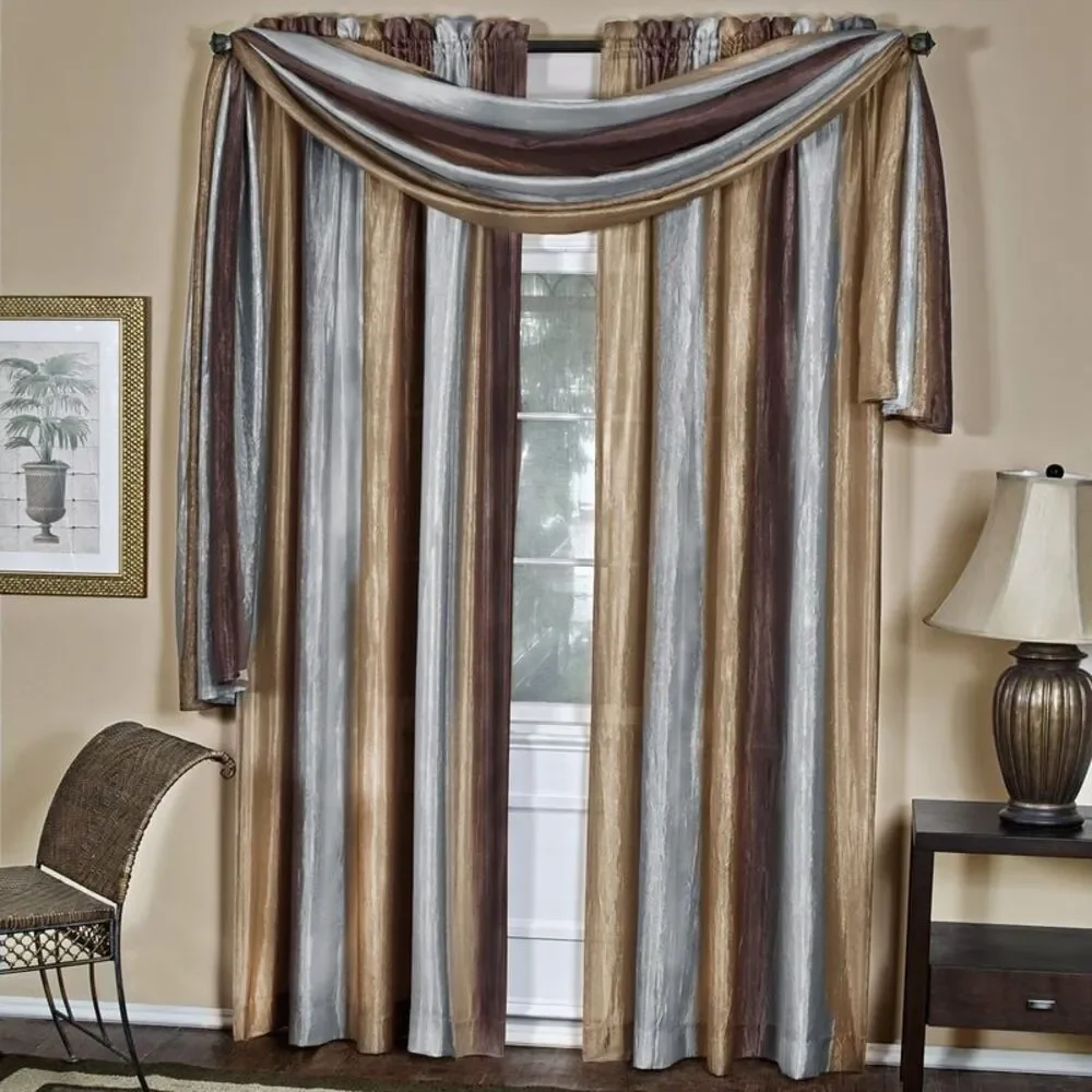 Achim Home Furnishing: Ombre Chocolate Striped Modern Window Curtain Panel : 50